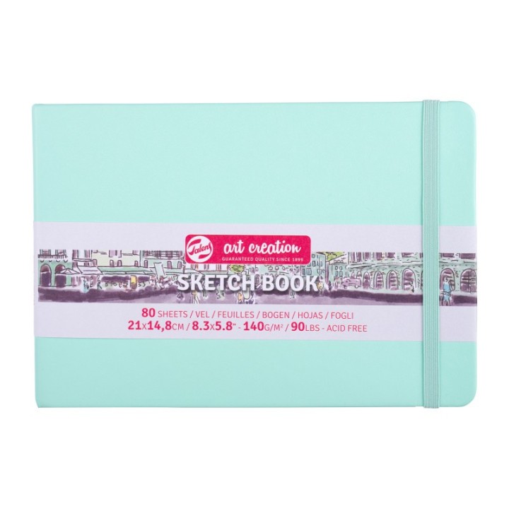 Talens Art Creation Sketchbook, 80 Sheets, 90lbs, Fresh Mint Cover, 8.3" x 5.8" (A5)
