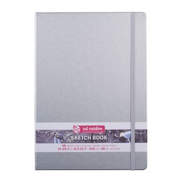 Talens Art Creation Sketchbook, 80 Sheets, 90lbs, Shiny Silver Cover, 8.3" x 11.7" (A4)