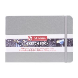 Talens Art Creation Sketchbook, 80 Sheets, 90lbs, Shiny Silver Cover, 8.3" x 5.8" (A5)