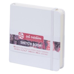 Talens Art Creation Sketchbook, 80 Sheets, 90lbs, White Cover, 4.7" x 4.7"