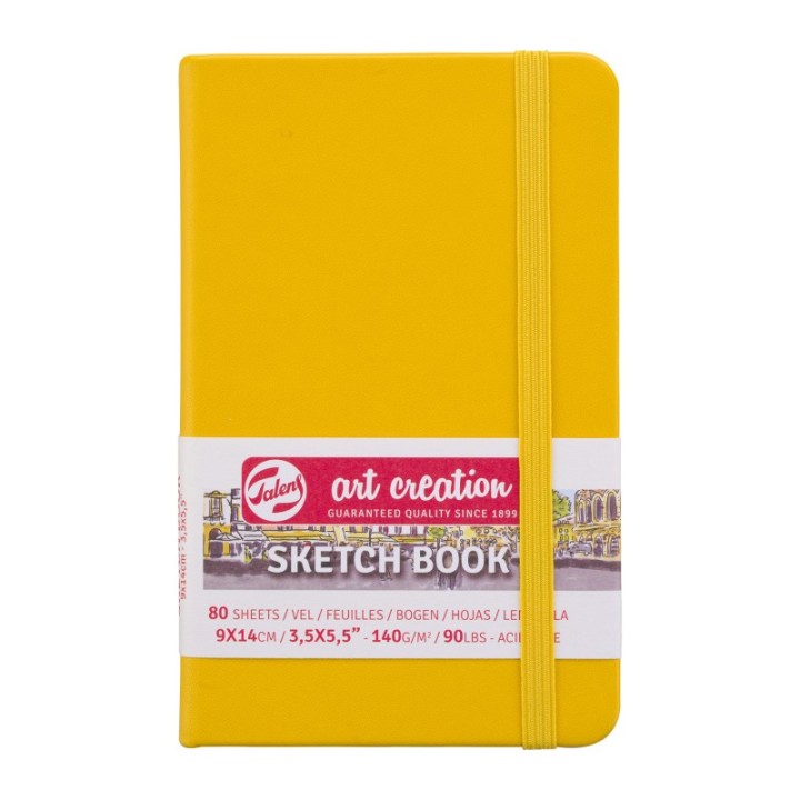 Talens Art Creation Sketchbook, 80 Sheets, 90lbs, Golden Yellow Cover, 3.5" x 5.5"