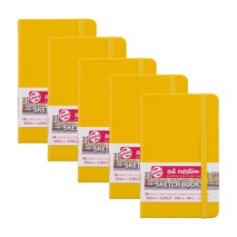 Talens Art Creation Sketchbook, 80 Sheets, 90lbs, Golden Yellow Cover, 3.5" x 5.5", Pack of 5