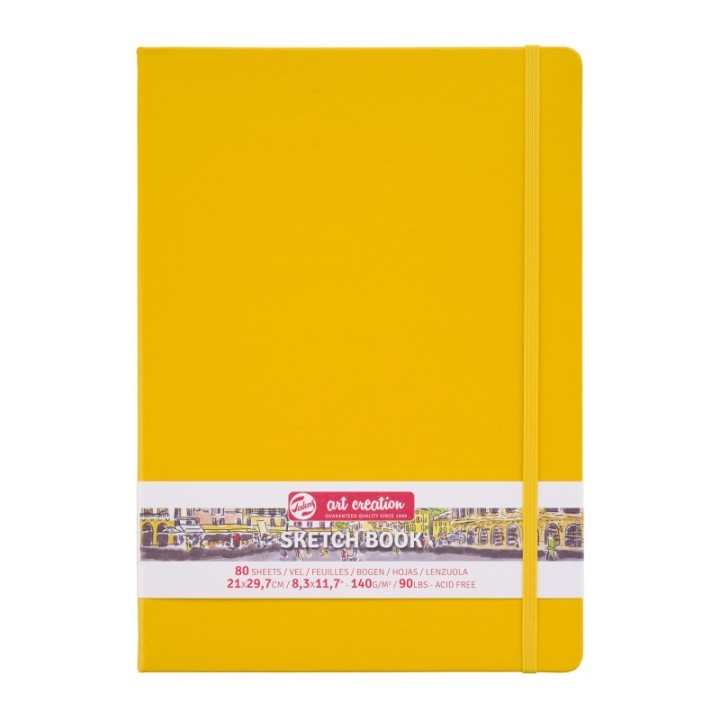 Talens Art Creation Sketchbook, 80 Sheets, 90lbs, Golden Yellow Cover, 8.3" x 11.7" (A4)