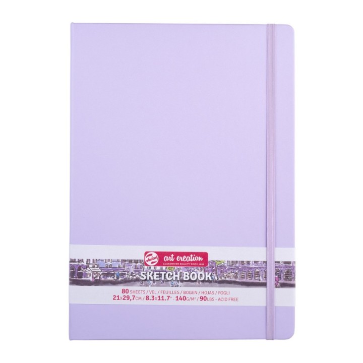 Talens Art Creation Sketchbook, 80 Sheets, 90lbs, Pastel Violet Cover, 8.3" x 11.7" (A4)