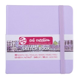 Talens Art Creation Sketchbook, 80 Sheets, 90lbs, Pastel Violet Cover, 4.7" x 4.7"