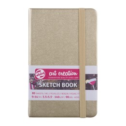 Talens Art Creation Sketchbook, 80 Sheets, 90lbs, White Gold Cover, 3.5" x 5.5"