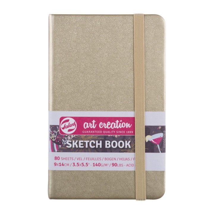 Talens Art Creation Sketchbook, 80 Sheets, 90lbs, White Gold Cover, 3.5" x 5.5"