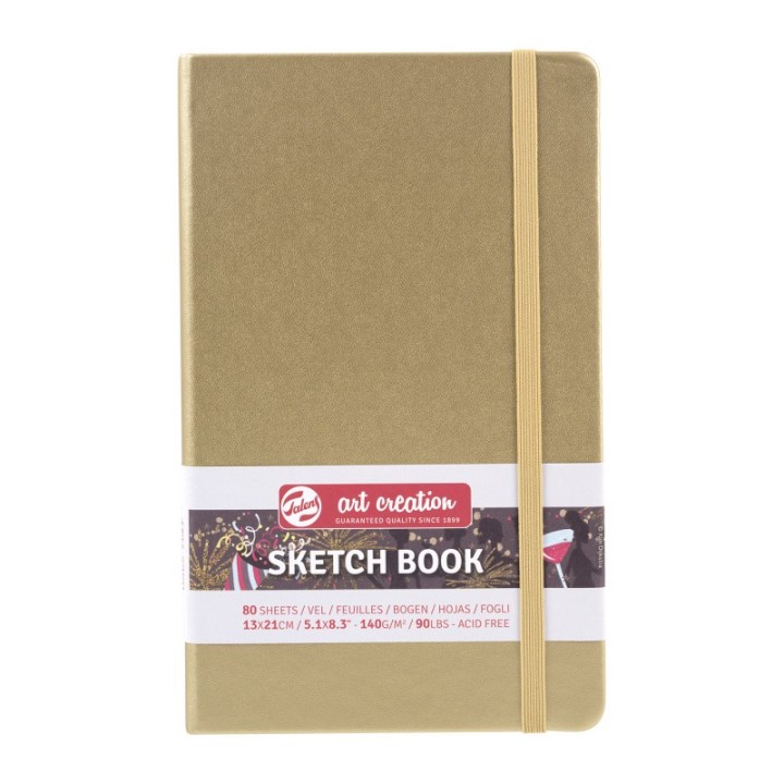 Talens Art Creation Sketchbook, 80 Sheets, 90lbs, White Gold Cover, 5.1" x 8.3"