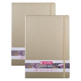 Talens Art Creation Sketchbook, 80 Sheets, 90lbs, White Gold Cover, 8.3" x 11.7" (A4), Pack of 2