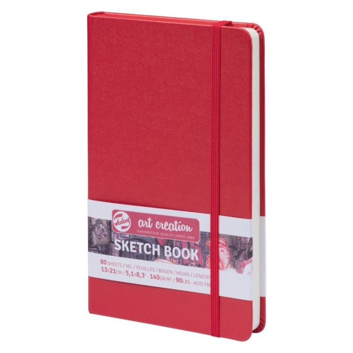 Talens Art Creation Sketchbook, 80 Sheets, 90lbs, Red Cover, 5.1" x 8.3"