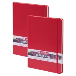 Talens Art Creation Sketchbook, 80 Sheets, 90lbs, Red Cover, 8.3" x 11.7" (A4), Pack of 2