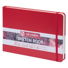 Talens Art Creation Sketchbook, 80 Sheets, 90lbs, Red Cover, 8.3" x 5.8" (A5)