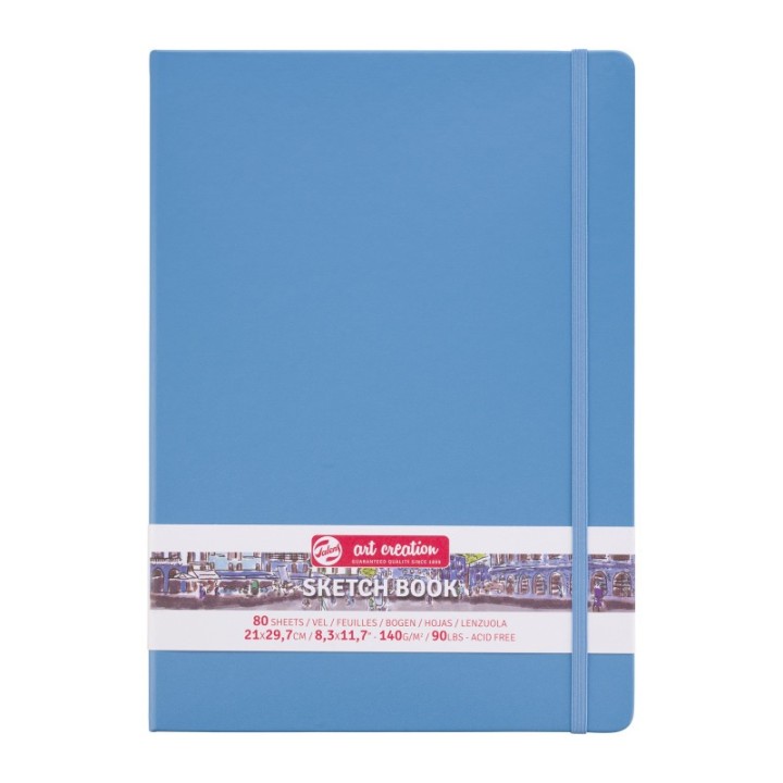 Talens Art Creation Sketchbook, 80 Sheets, 90lbs, Lake Blue Cover, 8.3" x 11.7" (A4)
