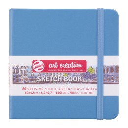 Talens Art Creation Sketchbook, 80 Sheets, 90lbs, Lake Blue Cover, 4.7" x 4.7"