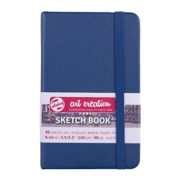 Talens Art Creation Sketchbook, 80 Sheets, 90lbs, Navy Blue Cover, 3.5" x 5.5"