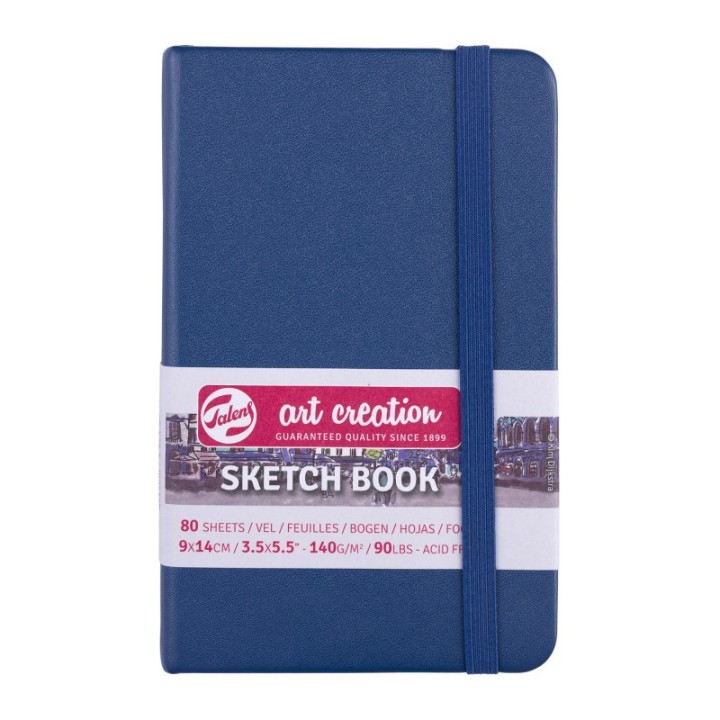 Talens Art Creation Sketchbook, 80 Sheets, 90lbs, Navy Blue Cover, 3.5" x 5.5"
