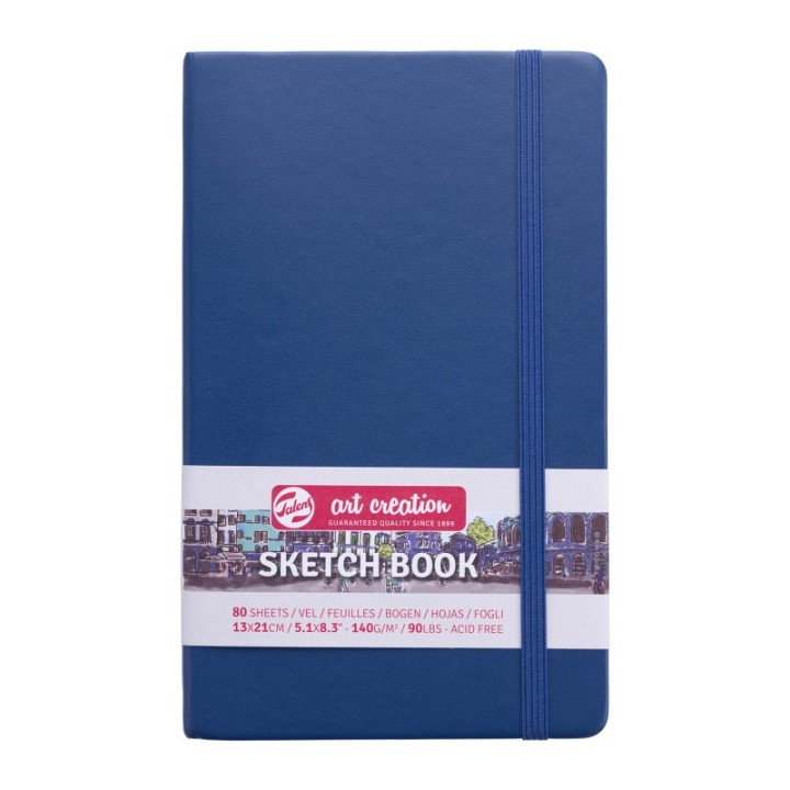 Talens Art Creation Sketchbook, 80 Sheets, 90lbs, Navy Blue Cover, 5.1" x 8.3"
