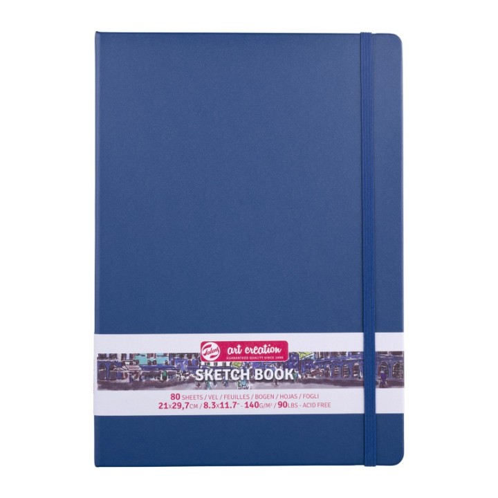 Talens Art Creation Sketchbook, 80 Sheets, 90lbs, Navy Blue Cover, 8.3" x 11.7" (A4)