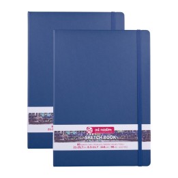 Talens Art Creation Sketchbook, 80 Sheets, 90lbs, Navy Blue Cover, 8.3" x 11.7" (A4), Pack of 2