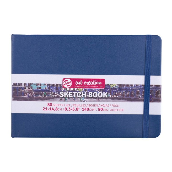 Talens Art Creation Sketchbook, 80 Sheets, 90lbs, Navy Blue Cover, 8.3" x 5.8" (A5)