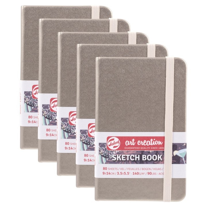 Talens Art Creation Sketchbook, 80 Sheets, 90lbs, Pink Champagne Cover, 3.5" x 5.5", Pack of 5