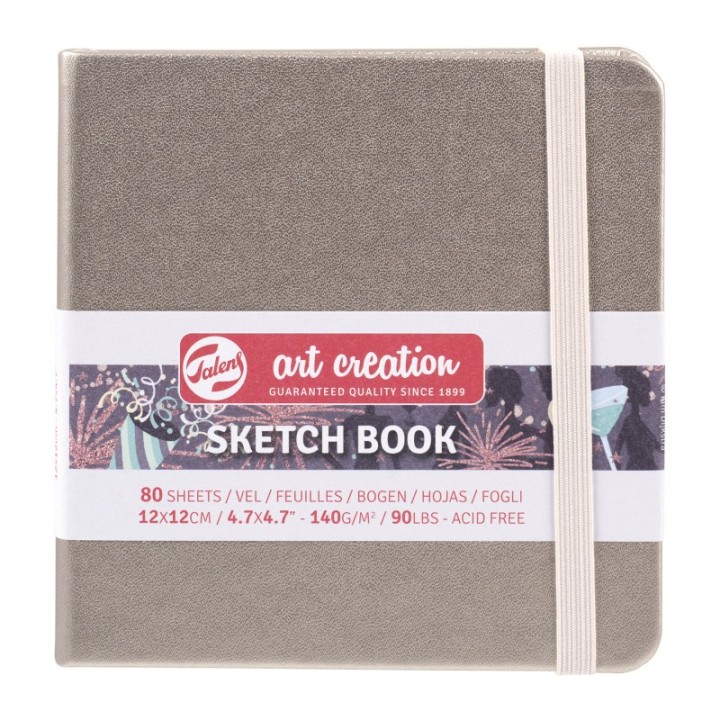 Talens Art Creation Sketchbook, 80 Sheets, 90lbs, Pink Champagne Cover, 4.7" x 4.7"