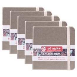 Talens Art Creation Sketchbook, 80 Sheets, 90lbs, Pink Champagne Cover, 4.7" x 4.7", Pack of 5