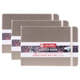 Talens Art Creation Sketchbook, 80 Sheets, 90lbs, Pink Champagne Cover, 8.3" x 5.8" (A5), Pack of 3