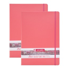 Talens Art Creation Sketchbook, 80 Sheets, 90lbs, Coral Red Cover, 8.3" x 11.7" (A4), Pack of 2
