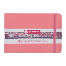 Talens Art Creation Sketchbook, 80 Sheets, 90lbs, Coral Red Cover, 8.3" x 5.8" (A5)