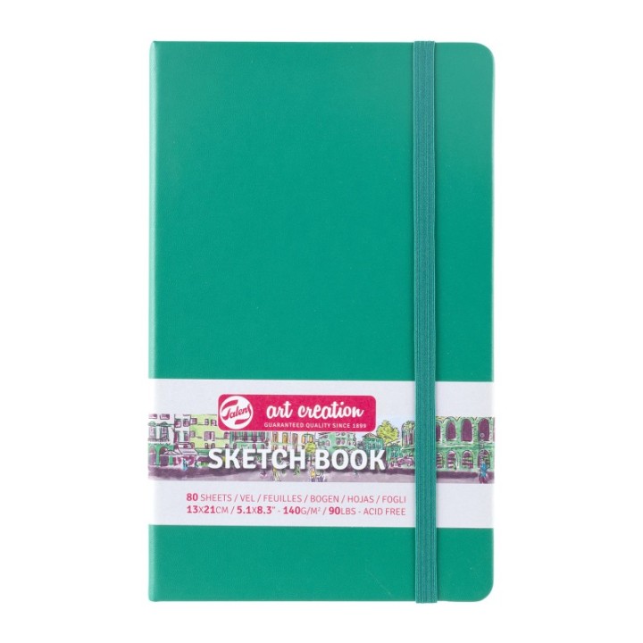Talens Art Creation Sketchbook, 80 Sheets, 90lbs, Forest Green Cover, 5.1" x 8.3"