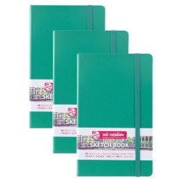 Talens Art Creation Sketchbook, 80 Sheets, 90lbs, Forest Green Cover, 5.1" x 8.3", Pack of 3