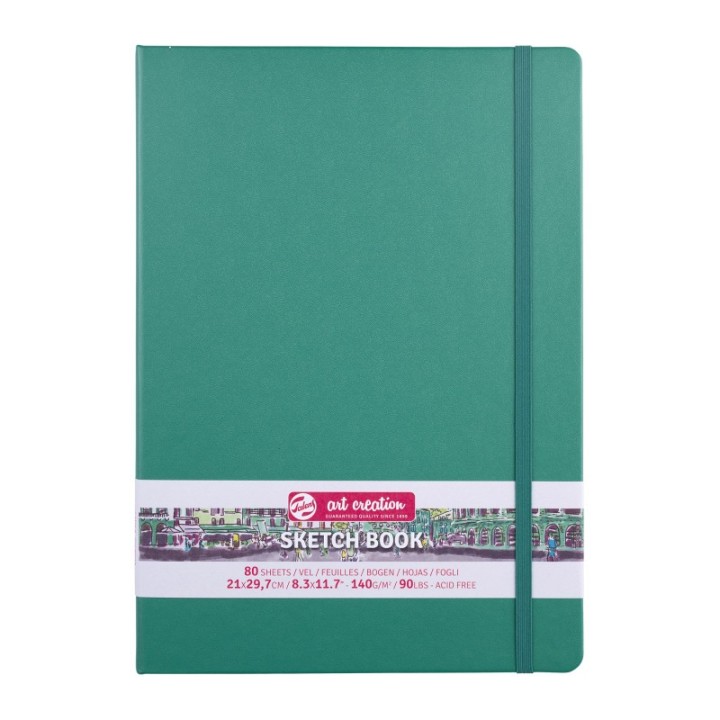 Talens Art Creation Sketchbook, 80 Sheets, 90lbs, Forest Green Cover, 8.3" x 11.7" (A4)