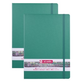 Talens Art Creation Sketchbook, 80 Sheets, 90lbs, Forest Green Cover, 8.3" x 11.7" (A4), Pack of 2