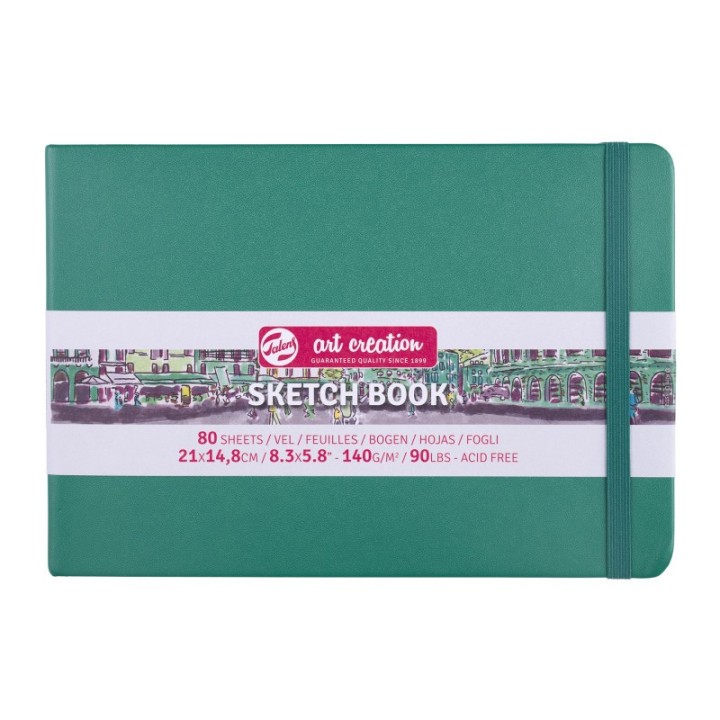 Talens Art Creation Sketchbook, 80 Sheets, 90lbs, Forest Green Cover, 8.3" x 5.8" (A5)