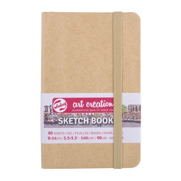 Talens Art Creation Sketchbook, 80 Sheets, 90lbs, Kraft Cover, 3.5" x 5.5"