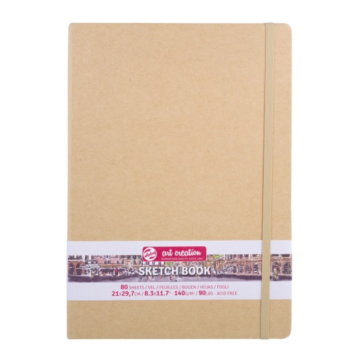 Talens Art Creation Sketchbook, 80 Sheets, 90lbs, Kraft Cover, 8.3" x 11.7" (A4)