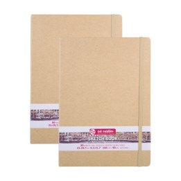 Talens Art Creation Sketchbook, 80 Sheets, 90lbs, Kraft Cover, 8.3" x 11.7" (A4), Pack of 2