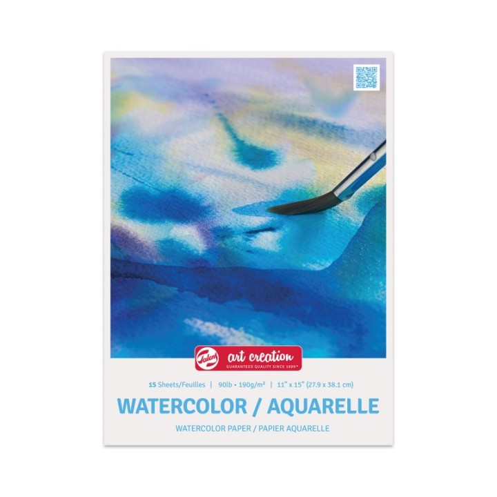 Talens Art Creation Watercolor Paper Pad, 90lbs, 11" x 15", 15 Sheets