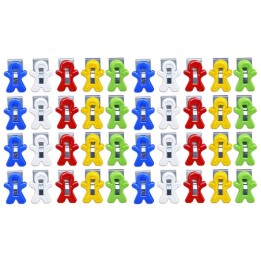 The Pencil Grip™ Magnet Man Magnetic Clip, Assorted Colors, 40-Piece Bucket