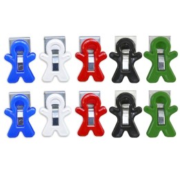 The Pencil Grip™ Magnet Man Magnetic Clip, Assorted Colors, Pack of 10