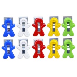 The Pencil Grip™ Magnet Man Magnetic Clip, Assorted Colors, Pack of 10