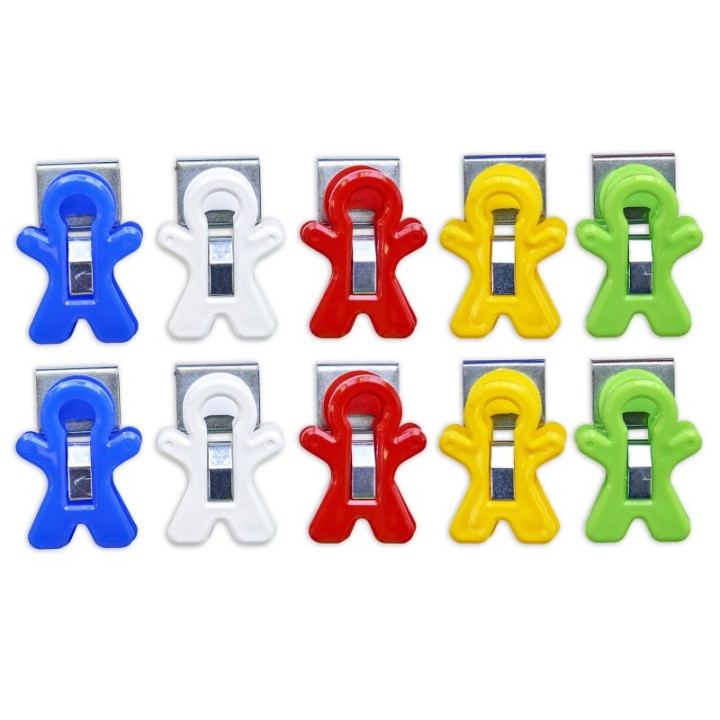The Pencil Grip™ Magnet Man Magnetic Clip, Assorted Colors, Pack of 10