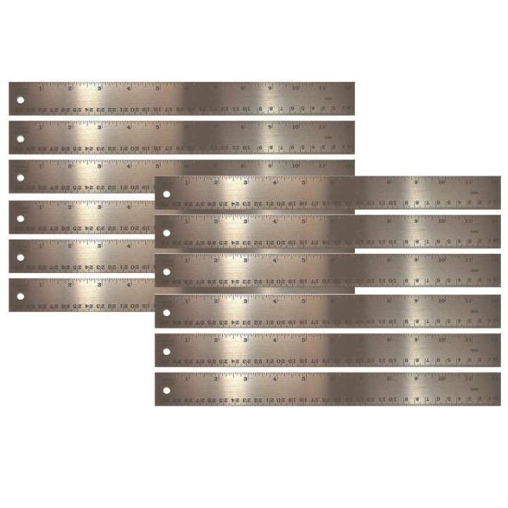 The Pencil Grip™ Stainless Steel Ruler, 12", Pack of 12