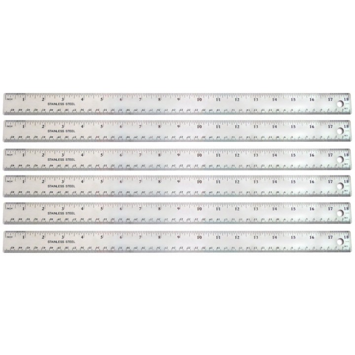 The Pencil Grip™ Stainless Steel Ruler, 18", Pack of 6