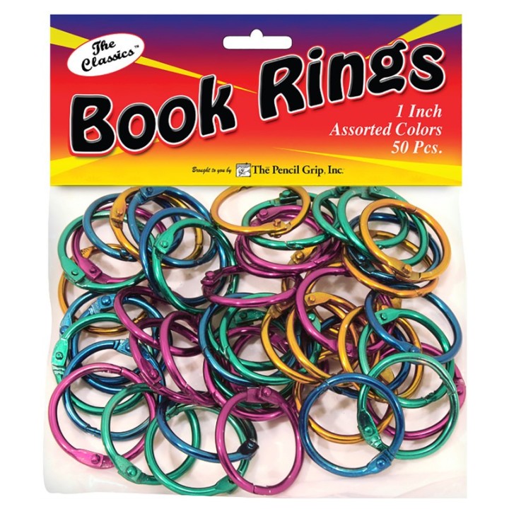 The Pencil Grip™ Book Rings, Assorted Colors, Pack of 50