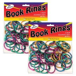 The Pencil Grip™ Book Rings, Assorted Colors, 50 Pack Per Pack, 2 Packs