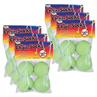 The Pencil Grip™ Chair Socks, Yellow, 4 Per Pack, 6 Packs