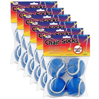 The Pencil Grip™ Chair Socks, Blue, 4 Per Pack, 6 Packs