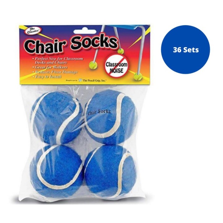 The Pencil Grip™ Chair Socks, Blue, 4 Per Set, 36 Sets